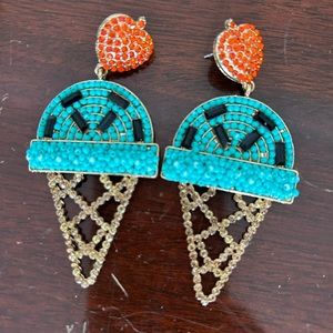 Ice cream earrings red and blue